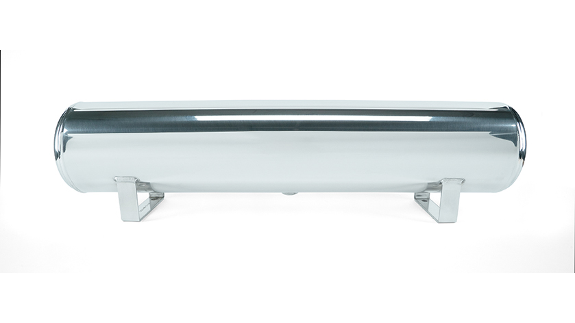 4 Gal. Polished Tank W/ Viair 444c Chrome Compressor, 1/4\" & 3/8\" Fittings & Tank Mounting Hardware